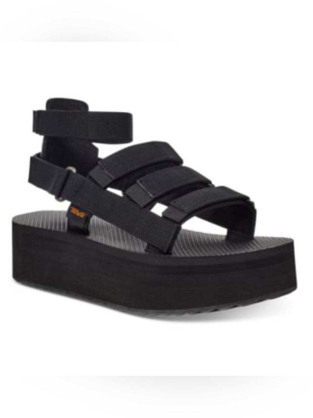 Teva Mevia Strappy Platform Sandals Black Size 8